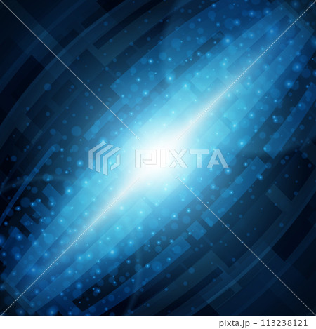Radiant Blue Geometric Pattern With Light Burstのイラスト素材 [113238121] - PIXTA