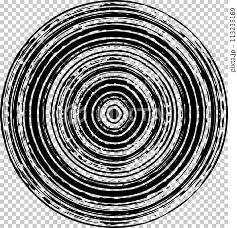 Tree ring-like spirals drawn with a brush 113238169