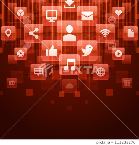 Digital Connectivity Concept With Red Abstract Background 113238276