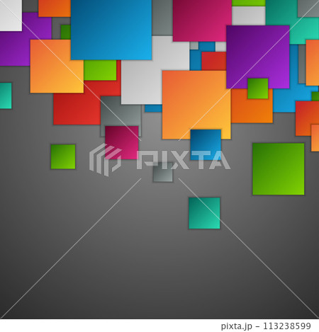 Colorful Abstract Geometric Shapes on Grey Gradient 113238599