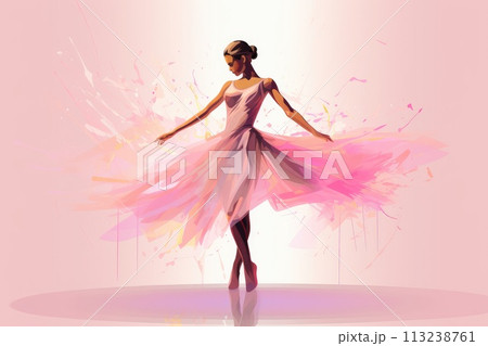 beautiful ballerina adult woman illustration 113238761
