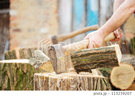 chopping wood chopping wood 113239207