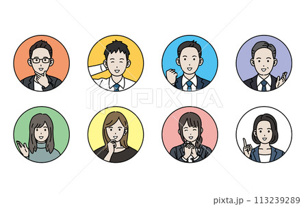 ビジネスパーソン、フリーランスで働く人々のイラスト ビジネスパーソン、フリーランスで働く人々のイラスト 113239289