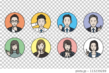 ビジネスパーソン、フリーランスで働く人々のイラスト ビジネスパーソン、フリーランスで働く人々のイラスト 113239289