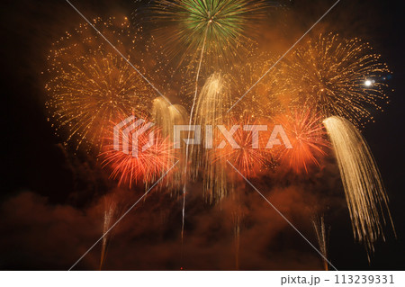 河原子海岸 花火 ワイドスターマイン Kawarago Coast Fireworks Wide S 113239331