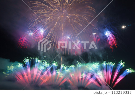 河原子海岸 花火 ワイドスターマイン Kawarago Coast Fireworks Wide S 113239333