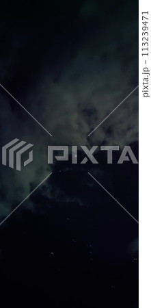 The appearance of the sky with beautiful clouds and the moon on a very quiet night 113239471