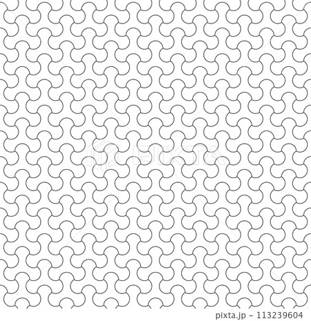 Seamless geometric ornament based on traditional islamic art. Black and white. 113239604