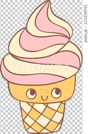 Groovy retro summer ice cream 113239741