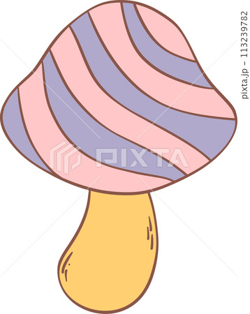 Groovy retro summer mushroom 113239782