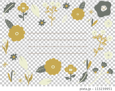 北欧風秋色のお花手紙フレーム 113239951