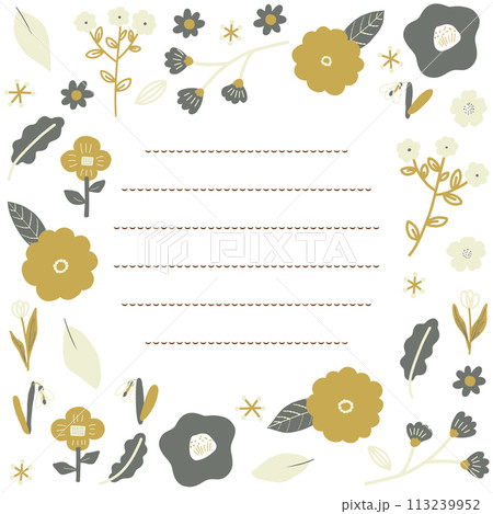 北欧風秋色のお花手紙フレーム 113239952