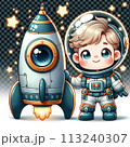宇宙飛行士とロケット 113240307