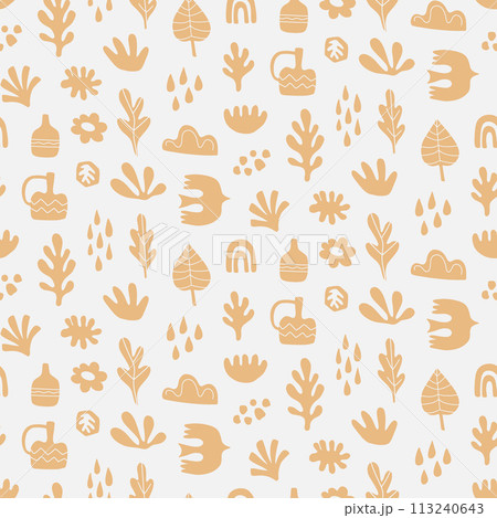 Abstract Botanical Floral Seamless Pattern 113240643