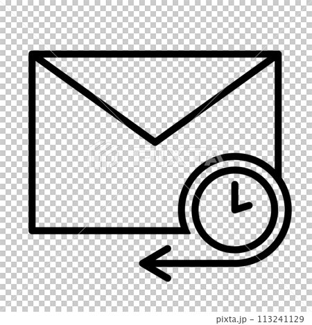 及時回复圖示。信封、時間和箭頭。 113241129