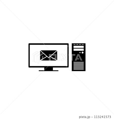New Email on Computer Flat Vector Icon 113241573