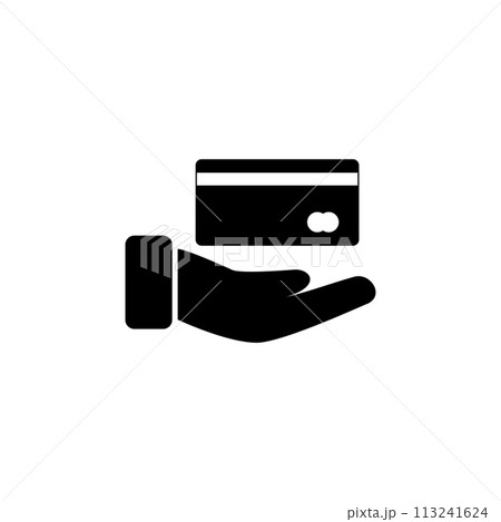 Hand with Credit Card Flat Vector Icon 113241624