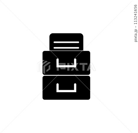 Office Drawer Flat Vector Icon Office Drawer Flat Vector Icon 113241656