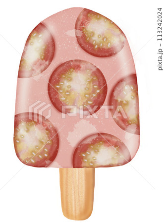 popsicle fruit set collection cut out illustrations hand drawn style catoon watercolor paint. popsicle fruit set collection cut out illustrations hand drawn style catoon watercolor paint. 113242024