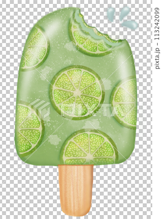 popsicle fruit set collection cut out illustrations hand drawn style catoon watercolor paint. popsicle fruit set collection cut out illustrations hand drawn style catoon watercolor paint. 113242099