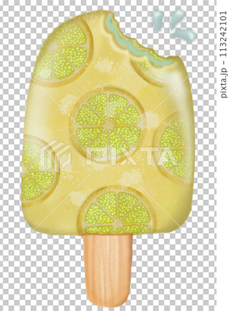 popsicle fruit set collection cut out illustrations hand drawn style catoon watercolor paint. popsicle fruit set collection cut out illustrations hand drawn style catoon watercolor paint. 113242101