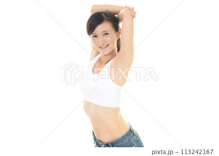 ストレッチをする女性 ストレッチをする女性 113242167