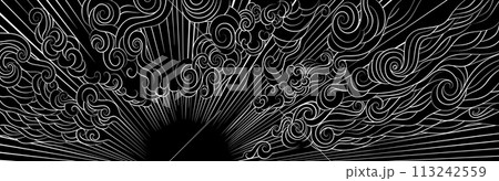 Sky Sunrise Sun Background Woodcut Engraved Etched 113242559