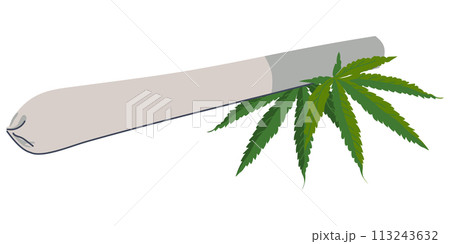 Marijuana joints, joint, drug cigarette illustration. Medical cannabis for relaxation. Doping vector illustration on white background. Green hashish leaves and cigarette in flat style. Marijuana joints, joint, drug cigarette illustration. Medical cannabis for relaxation. Doping vector illustration on white background. Green hashish leaves and cigarette in flat style. 113243632