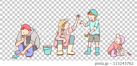 一家四口撈蛤 一家四口撈蛤 113243762