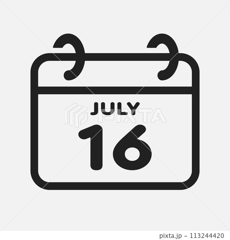 Icon page calendar day - 16 July 113244420