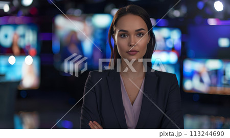 Television Reporter Poised for Election Coverage 113244690