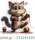 おっちょこちょいなアニメ風猫 113245419