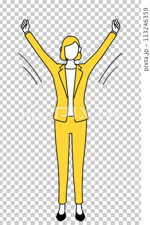 A simple line drawing illustration of a woman in a suit taking a deep breath A simple line drawing illustration of a woman in a suit taking a deep breath 113246359