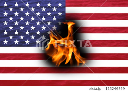 USA flag background with fire eagle on background. American flag for Memorial Day or 4th of July. Banner for design, mock up USA flag background with fire eagle on background. American flag for Memorial Day or 4th of July. Banner for design, mock up 113246869