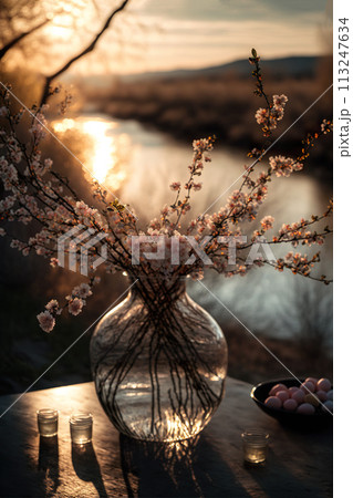 spring sakura branches 113247634
