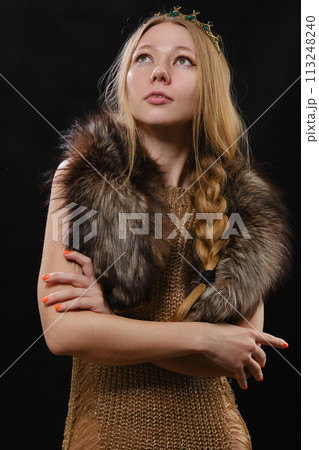 young viking woman 113248240