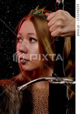 young viking woman 113248254