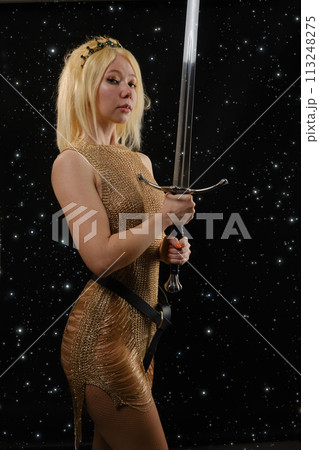 young viking woman 113248275