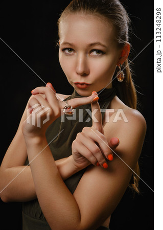 amber earrings and rings 113248298