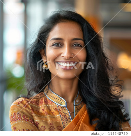 Smiling Hindu businesswoman 40-50 years old,...のイラスト素材 [113248739] - PIXTA