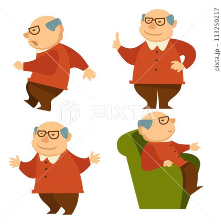 Grandfather sitting in armchair relaxing vector 113250217