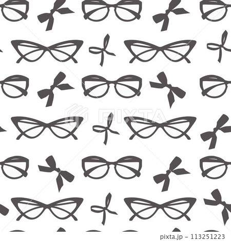 Glasses with ribbon bow, variety of spectacles 113251223