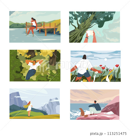 Landscape and nature scenery, mountains and sea 113251475