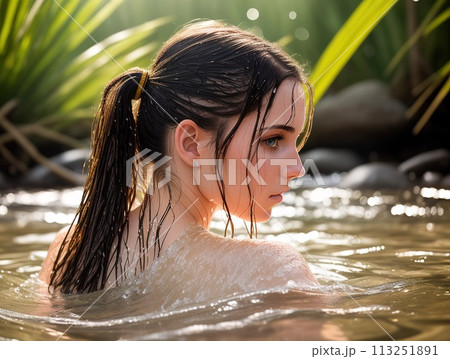 woman in tropical spa 113251891