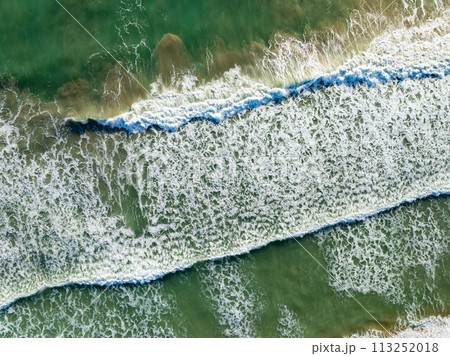 Top view tropical sea beach seascape,Waves texture background,Summer sea waves nature background 113252018