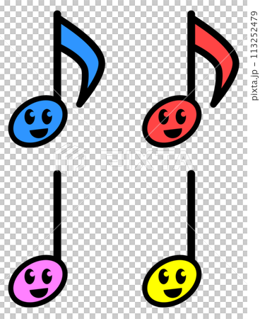 Colorful quarter and eighth note illustrations 113252479