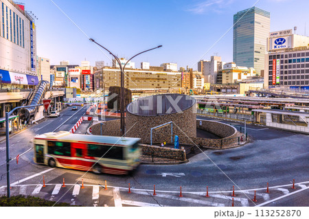 日本の東京都市景観 新宿駅西口再開発。小田急百貨店の解体が進み東口などが一望に＝令和6年3月31日 113252870