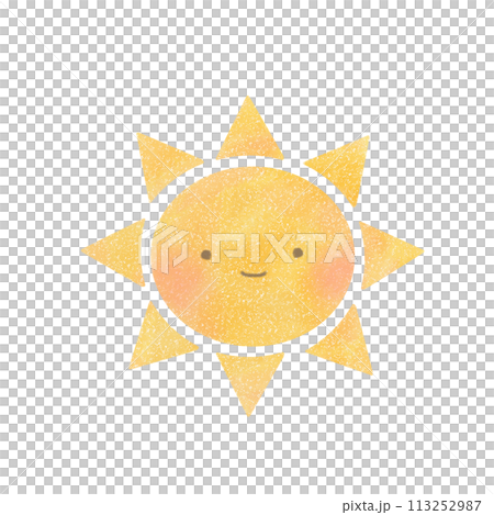 太陽與一張可愛的臉的插圖 113252987