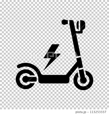 Electric kickboard black and white pictogram 113253337