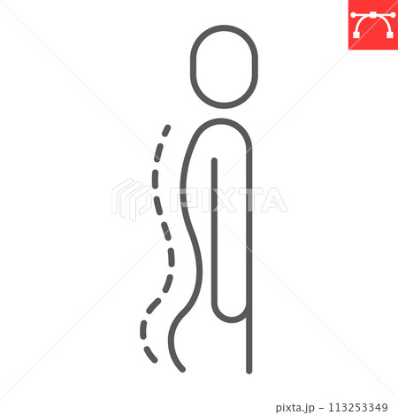 Lumbar lordosis line icon 113253349